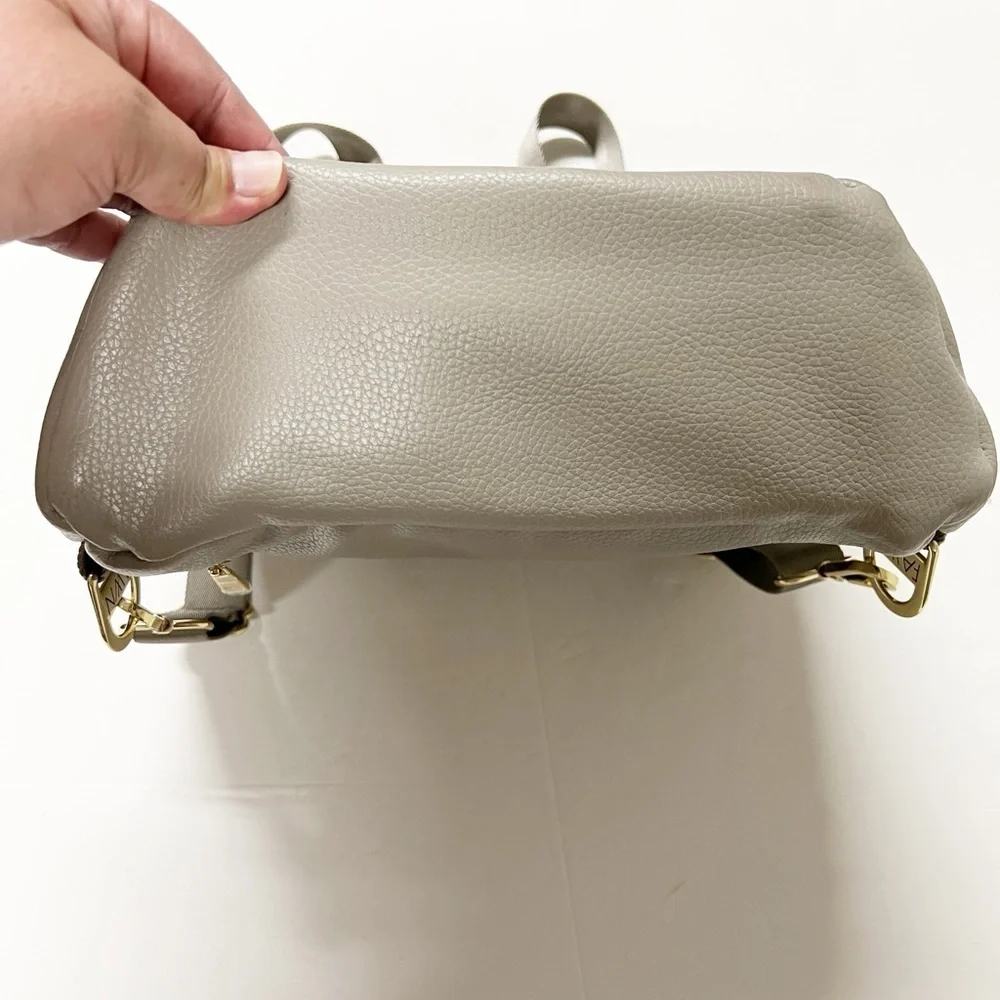 Fawn Design Gray Vegan Leather The Original 12 Pocket Diaper Bag Backpack
